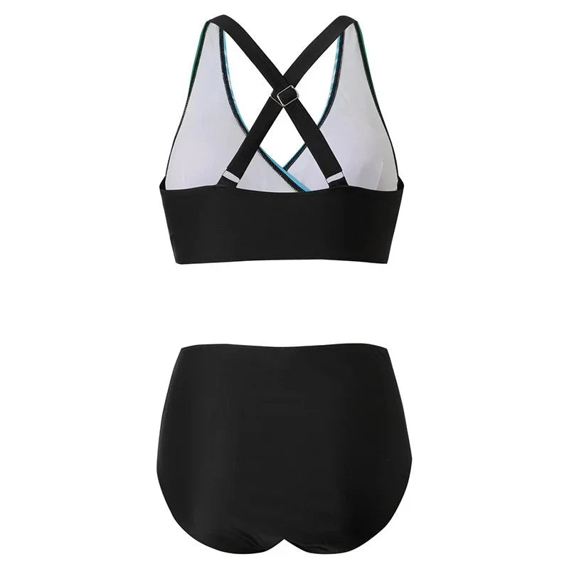 Elegantes Push-Up-Bikini-Set mit hohem Bund für Damen