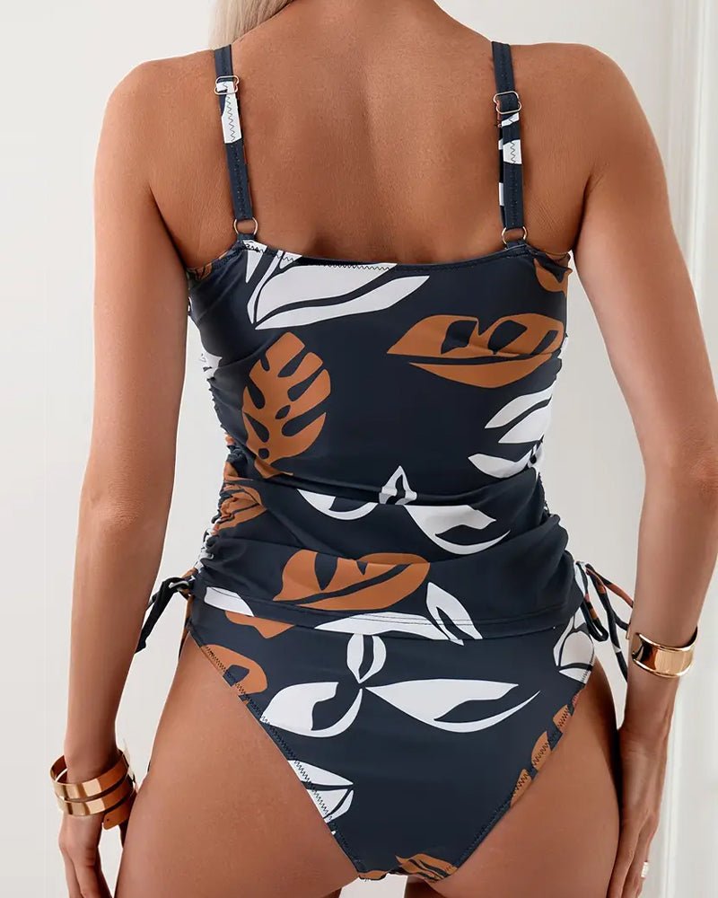 Chic Badeanzug mit Blätterdruck für Damen